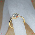 Elegance Defined: Natural Oval Diamond Three Stone Cluster Ring Forever For Love