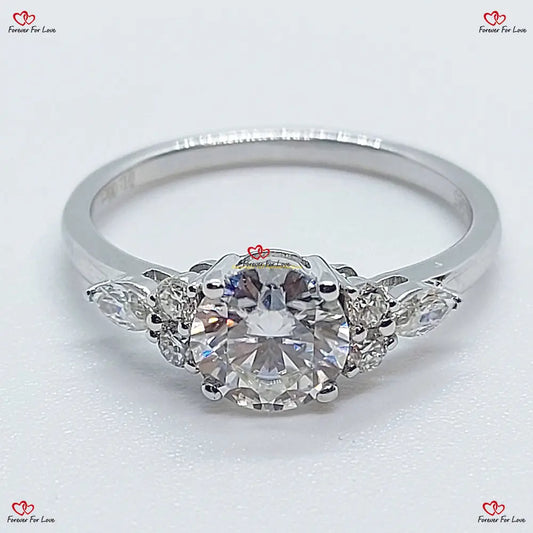 Exquisite  Diamond Engagement Ring Handmade in Platinum Forever For Love