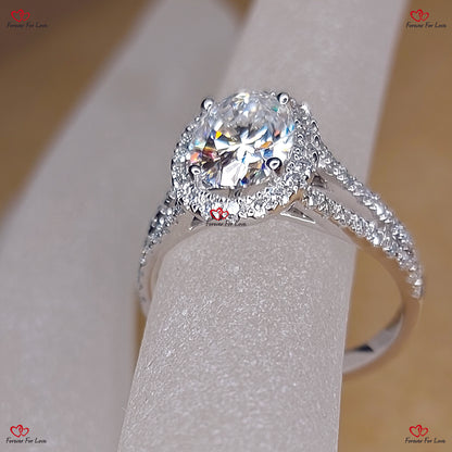 Beautiful 1.8 Carat Certified Oval Diamond Hidden Halo Engagement Ring