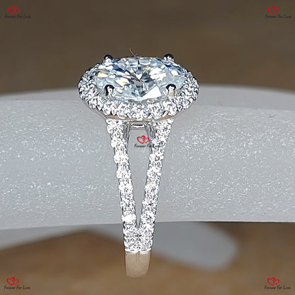 Beautiful 1.8 Carat Certified Oval Diamond Hidden Halo Engagement Ring