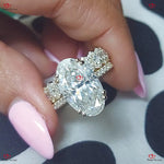 Chunky Band Oval Diamond Wedding Bridal Set Forever For Love