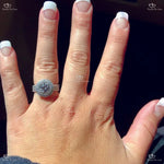 Platinum &  GIA Certified Diamond Halo Engagement Ring Double Halo Vintage Style Ring Forever For Love