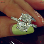 Oval Diamond Engagement Ring in Pave Band Forever For Love