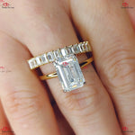 Emerald Cut Diamond Wedding Set in Solid Gold Forever For Love