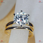 Forever One Moissanite Round Solitaire Engagement Ring Forever For Love