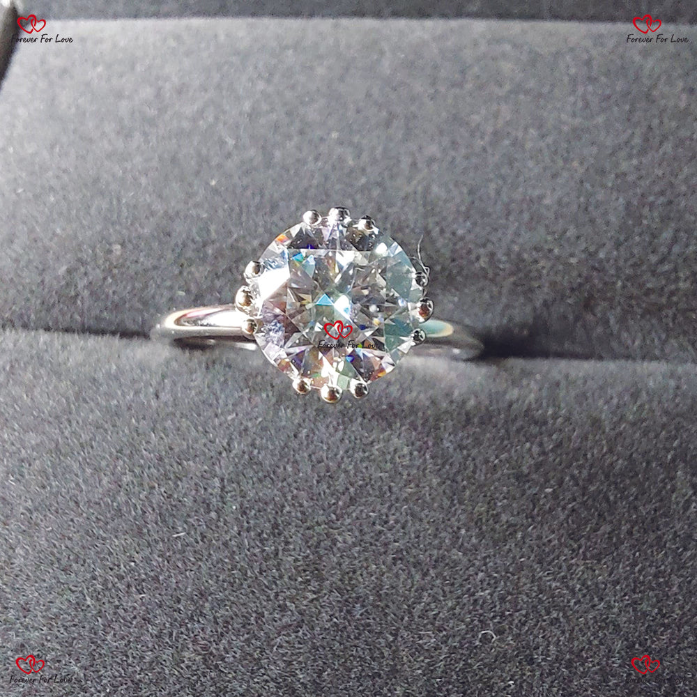 Timeless Elegance  Round Cut C&C Forever One Moissanite Engagement Ring