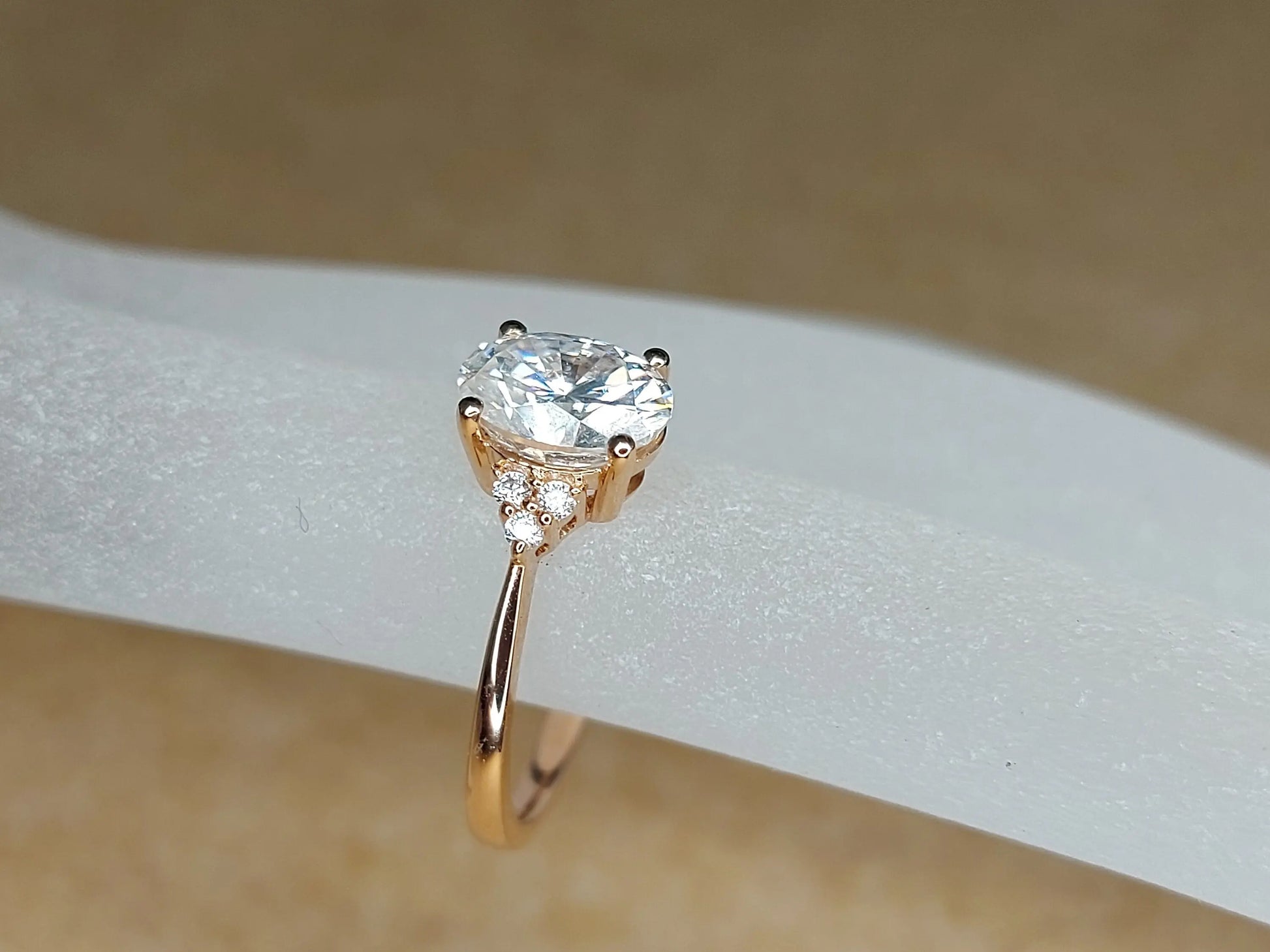 Vintage Oval Moissanite engagement ring unique Cluster Yellow gold engagement ring women Round diamond wedding Bridal art deco Anniversary. Forever For Love